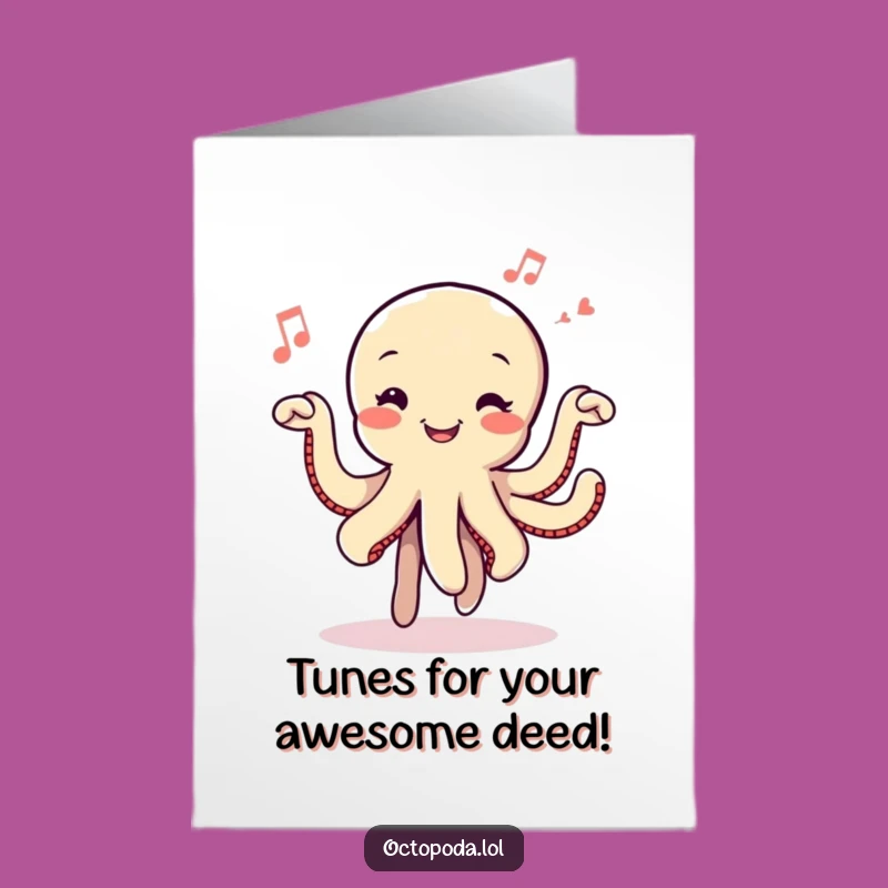 Free Printable Octopus Dance Thank You Card - Groovy, Funny, Downloadable Expresson of Thanks!