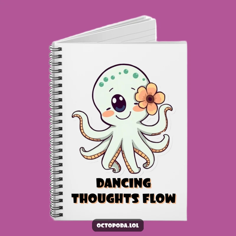 Funny Dancing Octopus Flower Notebook for Spirited Ideas