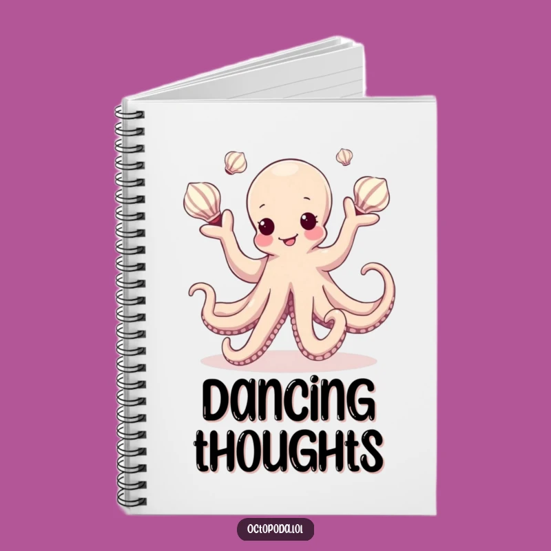 Funny Kawaii Octopus Juggling Seashells Notebook: Capture Ideas with Aquatic Flair