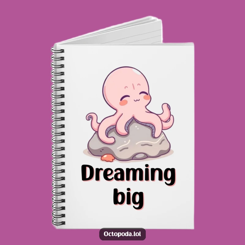 Funny Octopus Lounging Notebook - Cephalopod Journaling with Calm