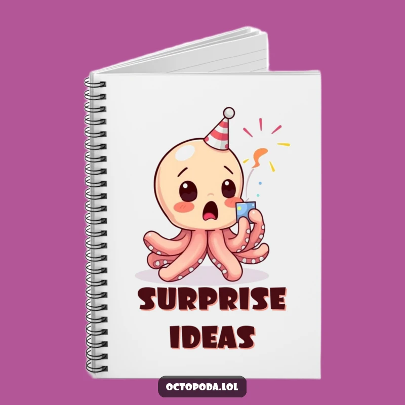Funny Surprised Octopus Notebook: Startled Character Journal, For Fun Notes and Funny Gifts