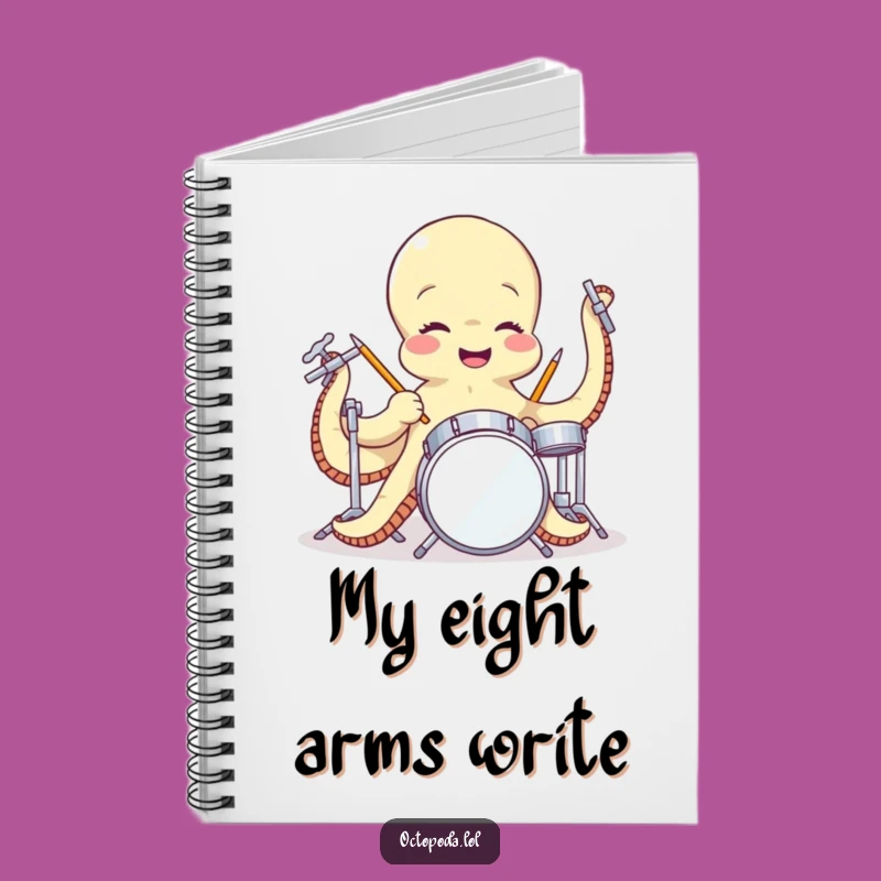 Funny Octopus Drummer Notebook - Gigging Character Journal for Ideas