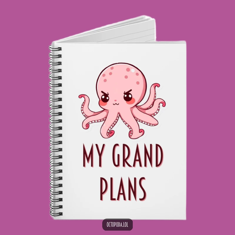 Funny Determined Octopus Notebook: Jot Down Your Goals with Tiny, Fierce Intentions