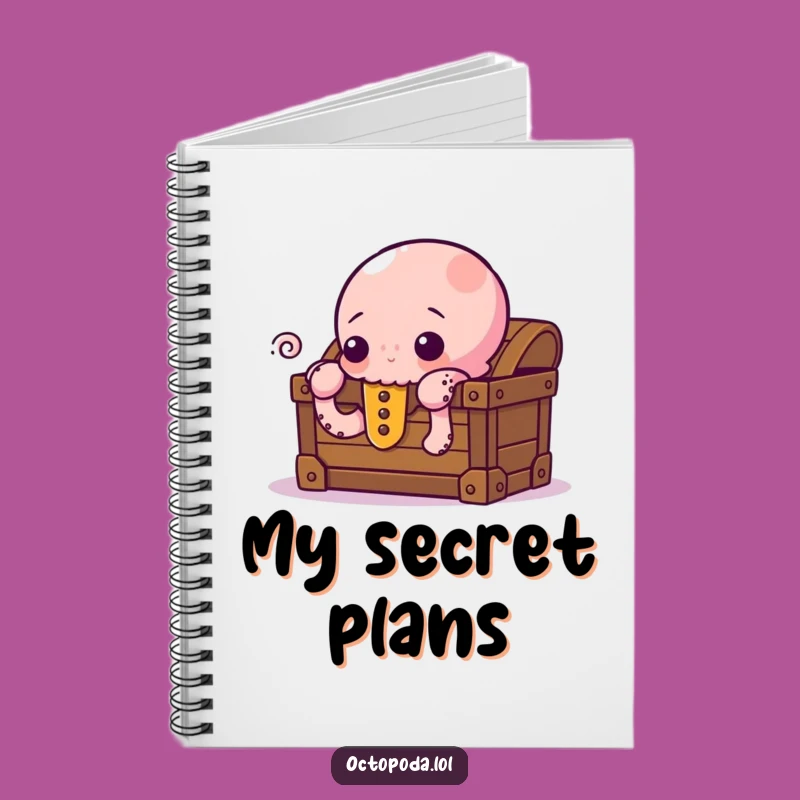 Funny Curious Octopus Notebook - Journal Treasure Chest Pages for Ideas