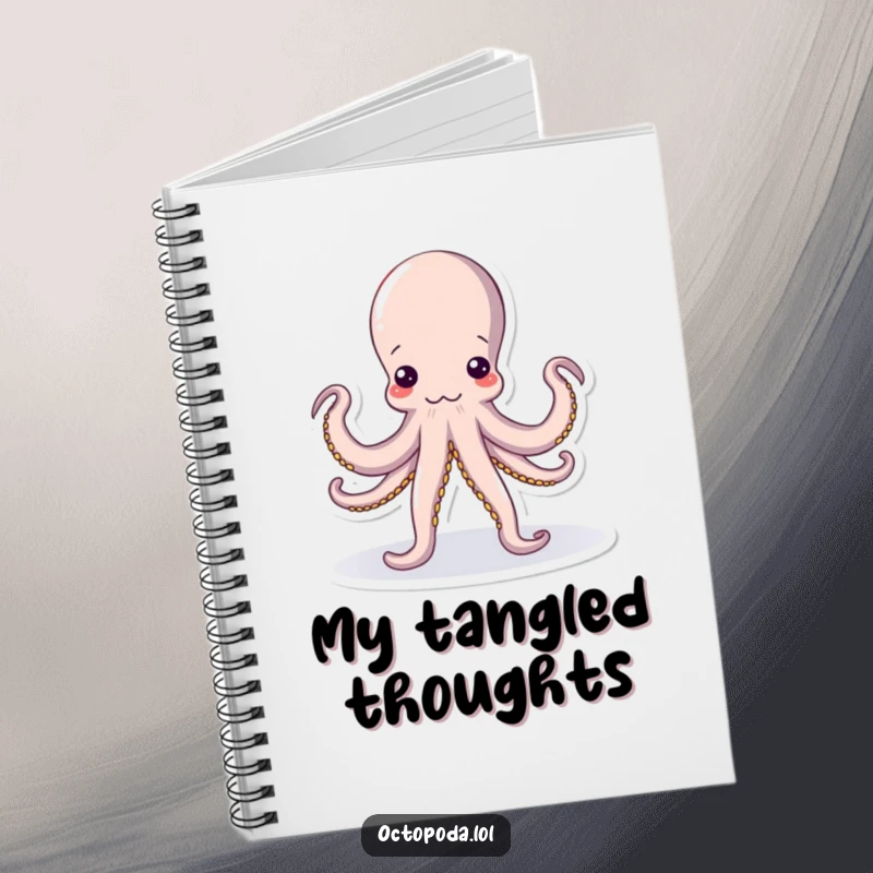 Funny Yoga Octopus Notebook: A funny notebook adorned with an octopus in a comical yoga pose, ideal for jotting down flexible ideas.
