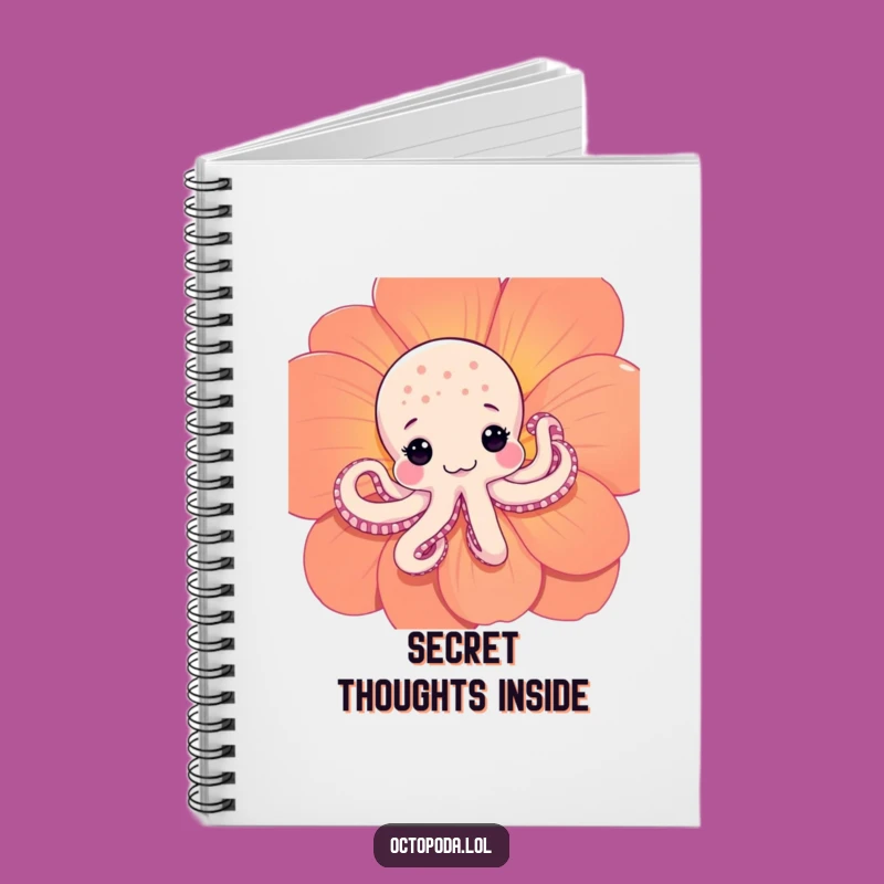Funny Shy Octopus Notebook: Adorable Peeking Cephalopod Journal for Gentle Thoughts