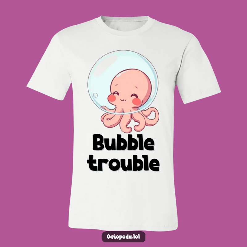 Funny Shy Octopus T-Shirt: Cute Blushing Character Hiding, Perfect Funny Gift Tee