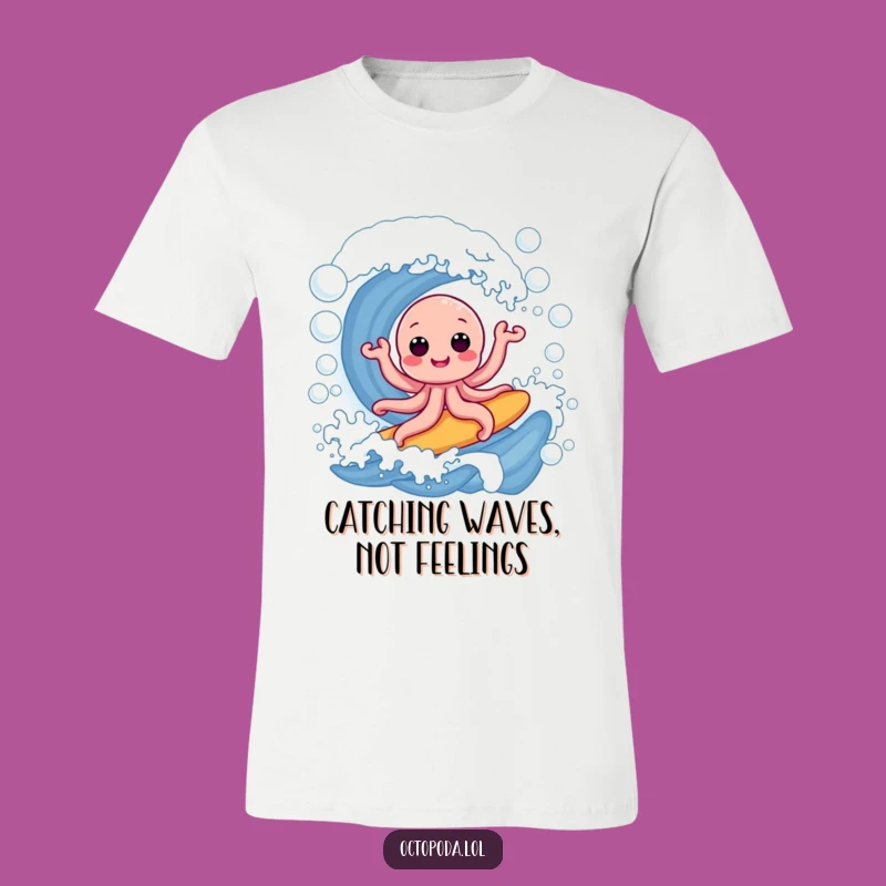 Funny Octopus Bubble Surf T-Shirt: Hilarious Beach Vibe, Perfect Gift