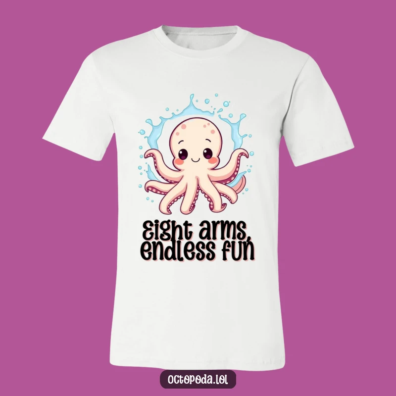 Funny Octopus T-Shirt: Exuberant Water Splash Hilarious Fun Tee Gift