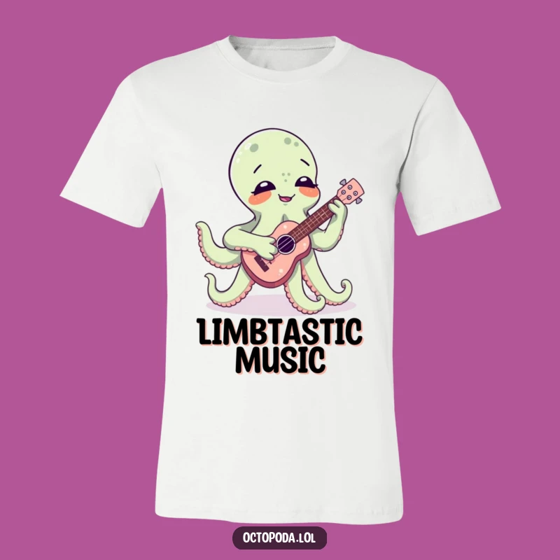 Funny Octopus Ukulele Tee: Comical Cephalopod Jamming Out Joyfully