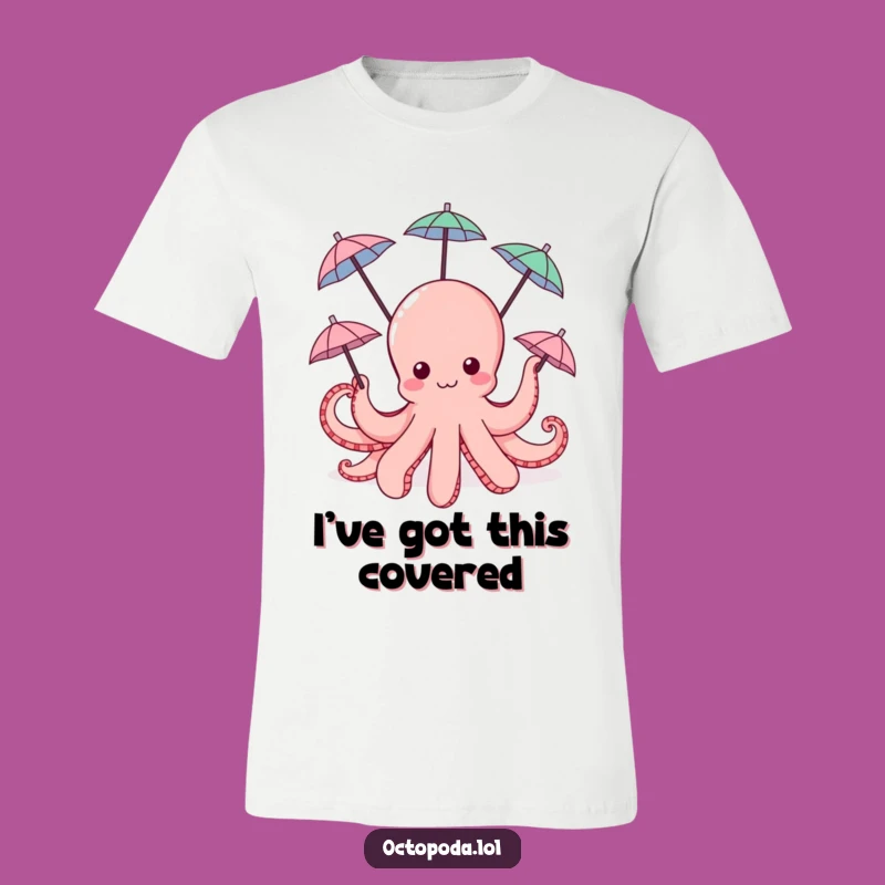 Funny Octopus Umbrella T-Shirt - Happy Tentacle Tee
