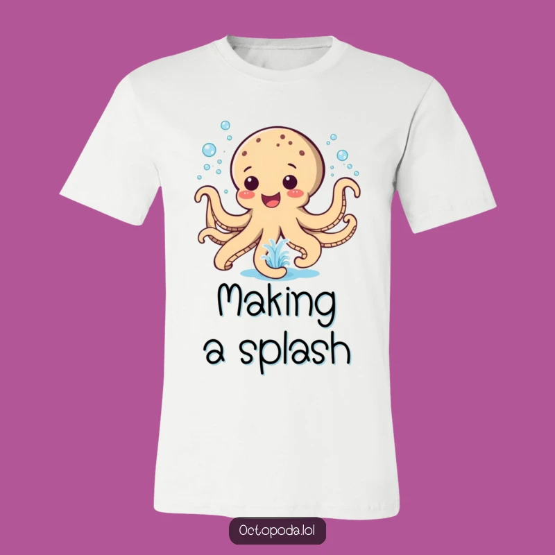 Funny Octopus Fountain T-Shirt: Playful Water Spray, Perfect Funny Gift Tee