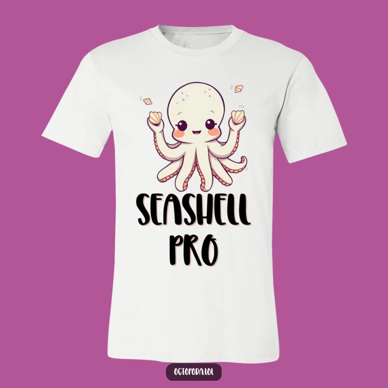 Funny Juggling Octopus T-Shirt: Seashell Performer, Hilarious Funny Gift for Ocean Fans
