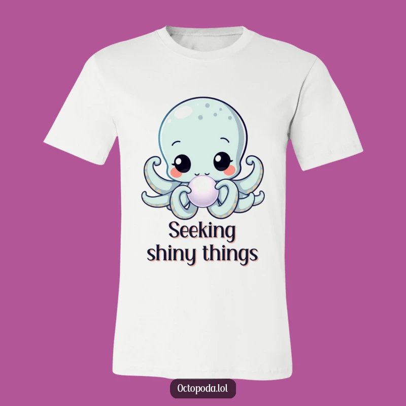 Funny Kawaii Octopus Pearl Inspector T-Shirt: Show Off Your Curiosity!