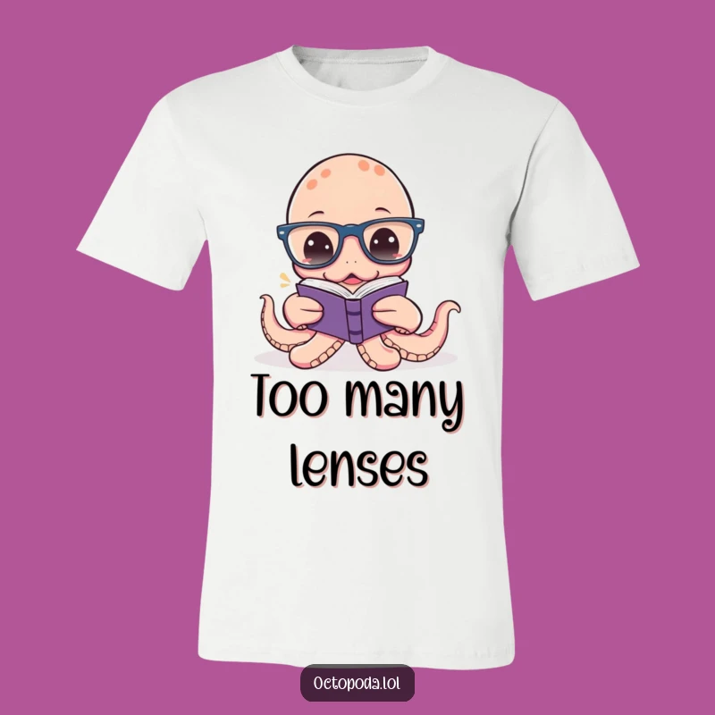 Funny Octopus Reading T-Shirt: Hilarious Spectacled Cephalopod Tee for Book Lovers