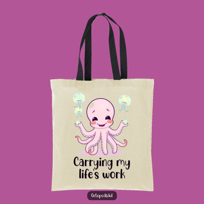 Funny Octopus Juggling Jellyfish Tote Bag a Practical and Humorous Accessory