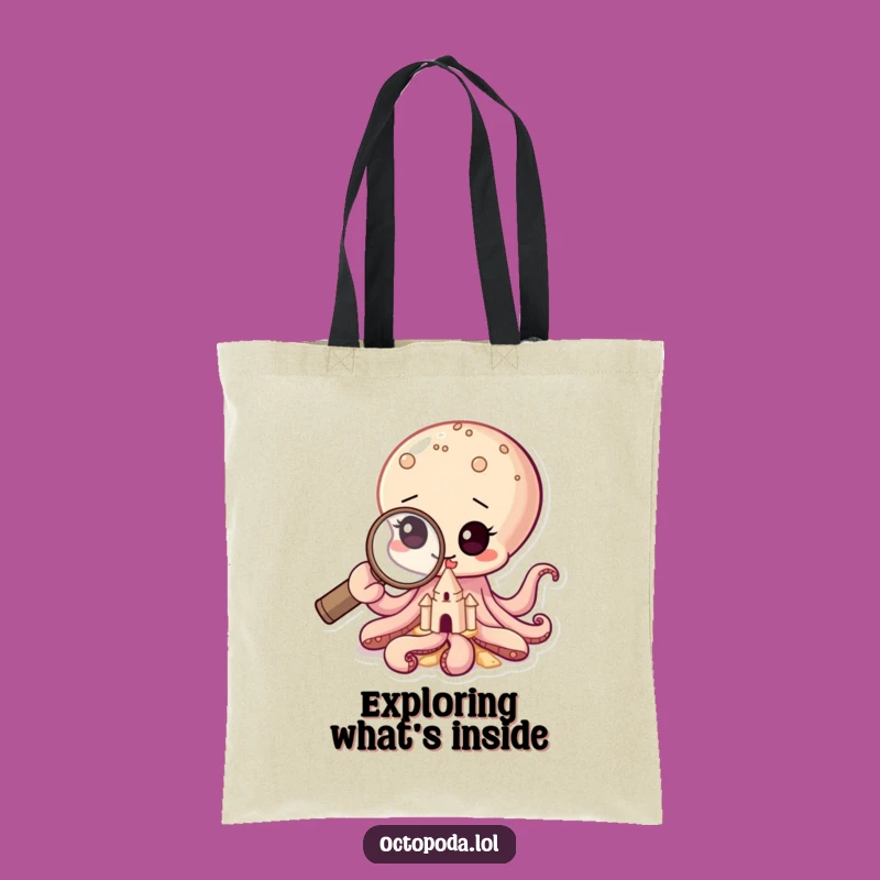Funny Baby Octopus Magnifying Glass Tote Bag for Carrying Your Discoveries