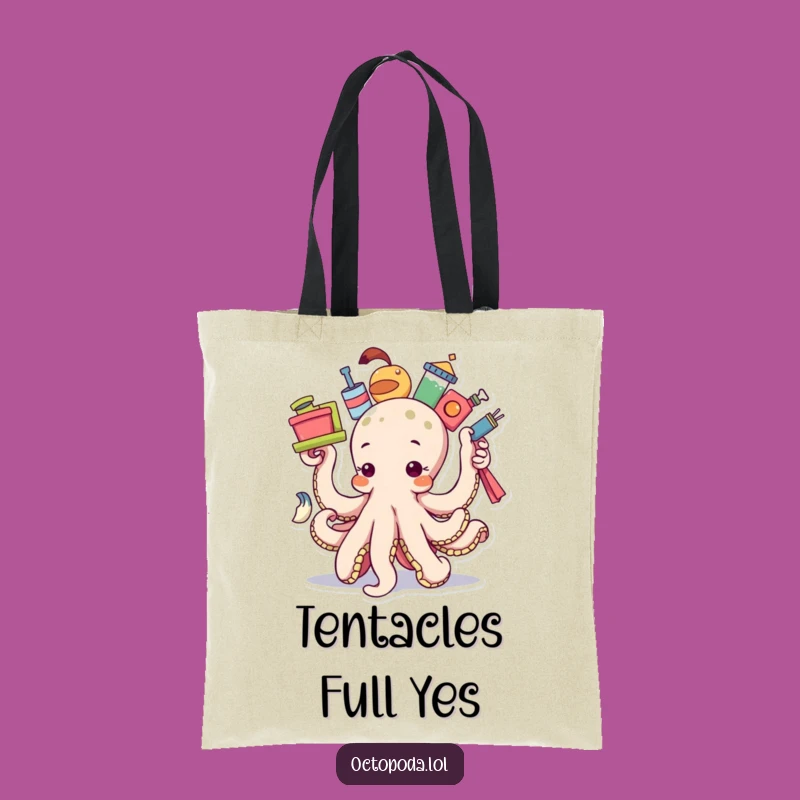 Funny Balancing Octopus Tote Bag - Multitasker Carryall, Great Funny Gift!