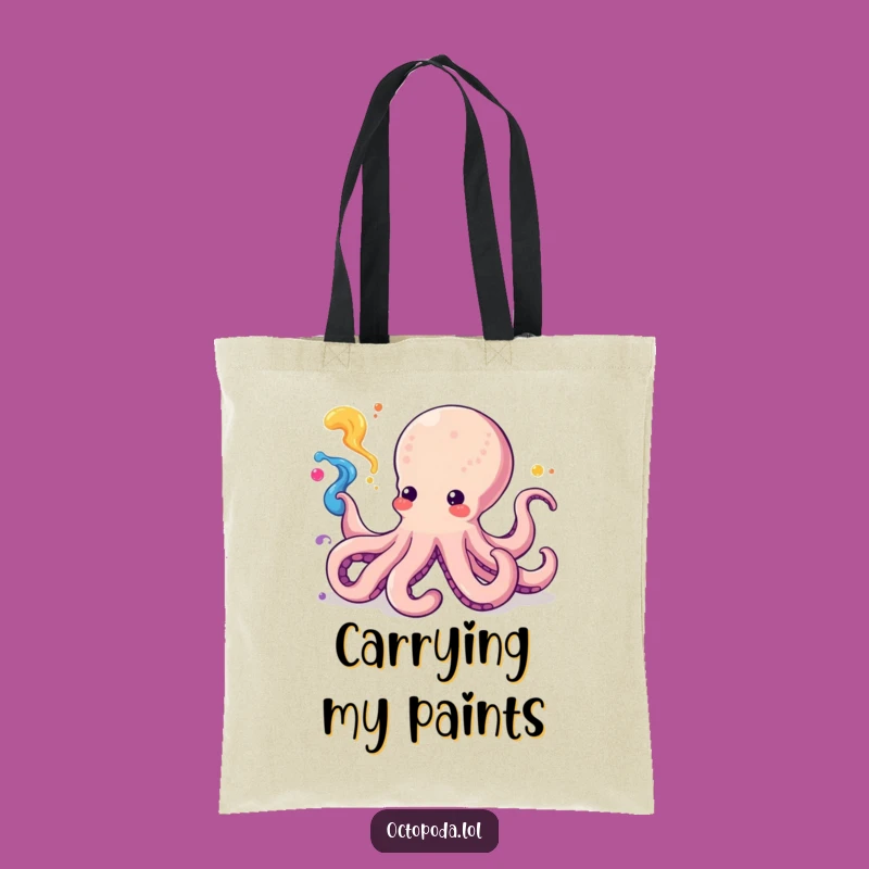 Funny Kawaii Octopus Ink Splash Tote Bag: Carry Your Essentials with Artistic Flair