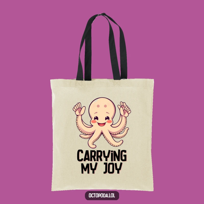 Funny Octopus High-Five Tote Bag: Carry Your Day with Eight Arms of Fun