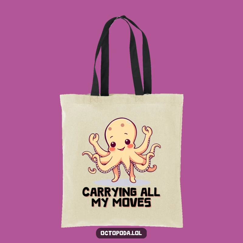 Funny Octopus Jig Tote Bag: Wobbly Character Tote, Spacious and Funny Gift