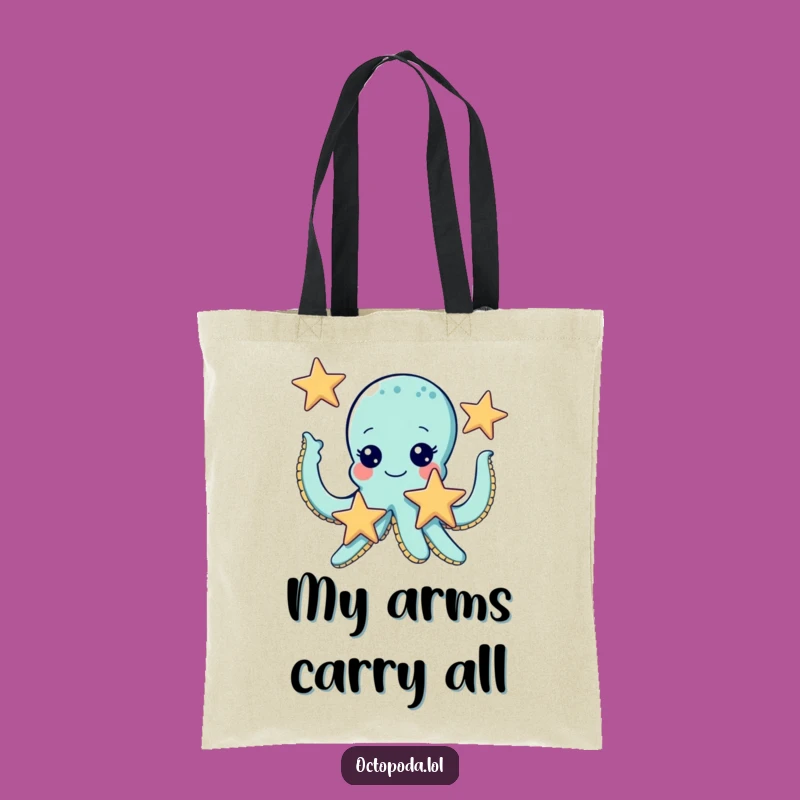 Funny Octopus Juggling Starfish Tote Bag: Carry Your Humor in Style