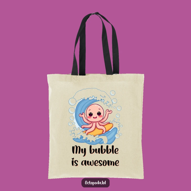 Funny Octopus Bubble Surf Tote Bag: Spacious, Hilarious Wave Design, Perfect Gift
